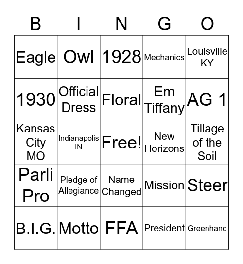 Bingo Card