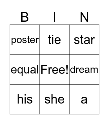 January- MLKJ week Bingo Card