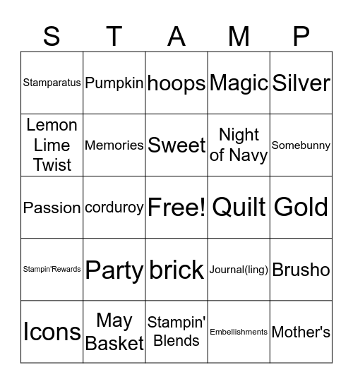 Catalog Launch BINGO Card