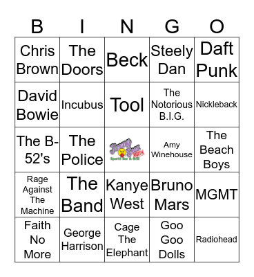 Jimmy Geez Music Bingo Card