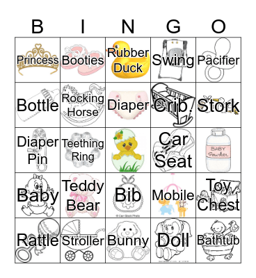 Mary's Baby Shower Bingo Card