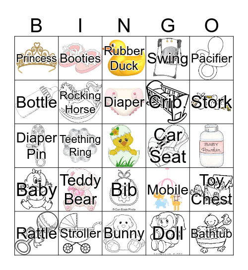 Mary's Baby Shower Bingo Card