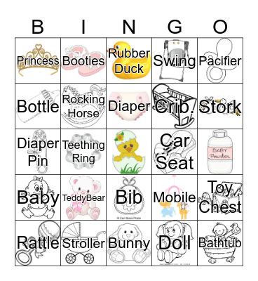 Mary's Baby Shower Bingo Card