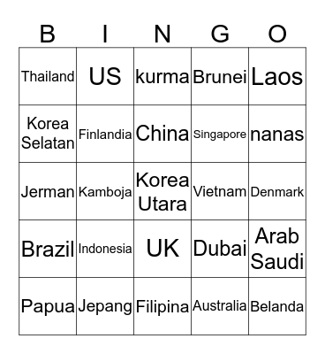 KELILING DUNIA Bingo Card
