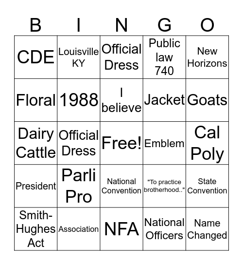 Bingo Card