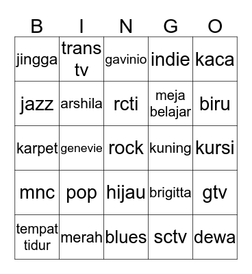 Pilal Bingo Card