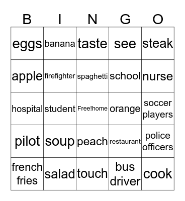 yellow Bingo Card