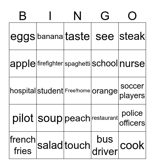 yellow Bingo Card