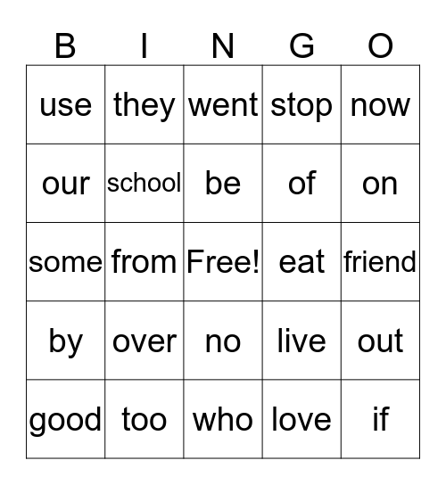 1.1 Bingo Card