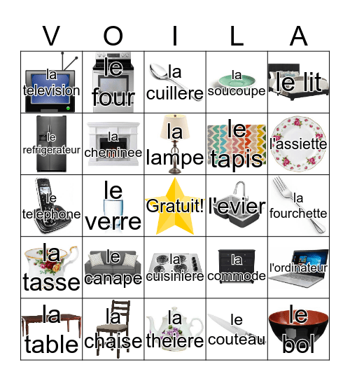 Dans La Maison Bingo Card