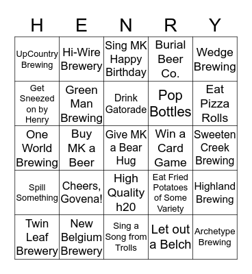 MK'S BEE DAY Bingo Card