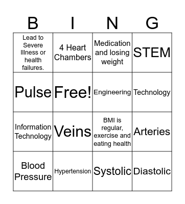 Heart and STEM Bingo Card