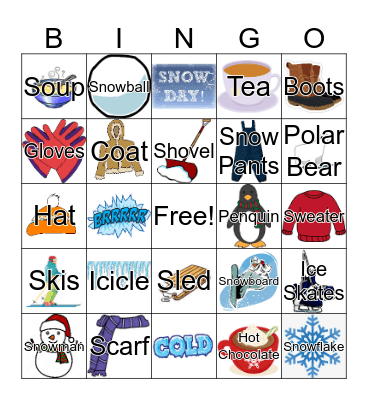 Winter Bingo Card