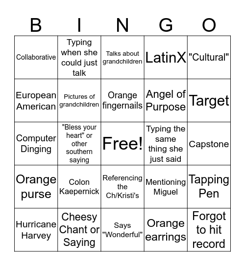 Dr. Webb-Hasan Bingo Card