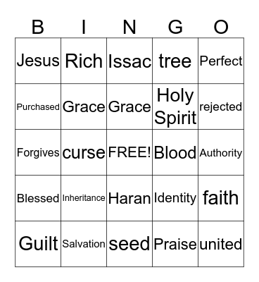 Bible Bingo Card