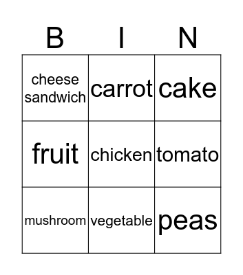 Lunchtime Bingo! Bingo Card