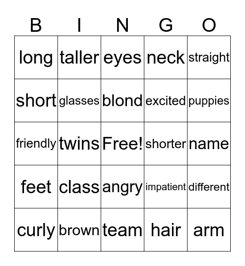 Friends Old or New Bingo Card