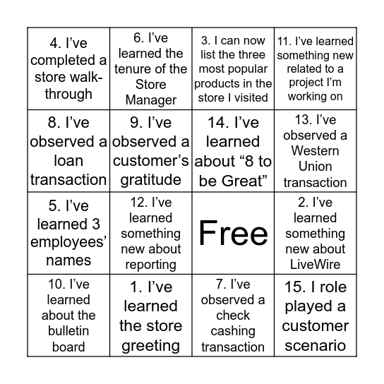 Bingo Card