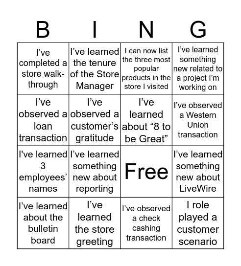 Bingo Card