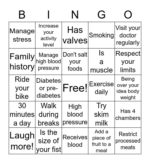 Heart Bingo Card