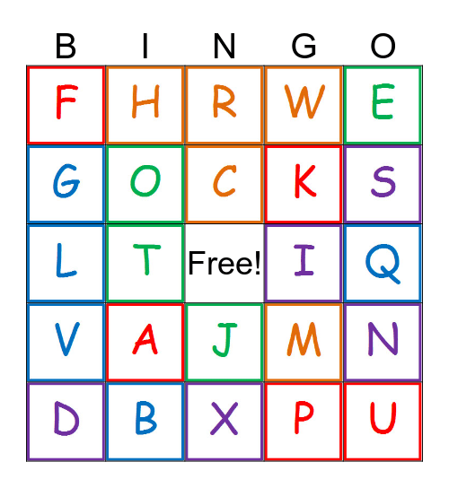 Alphabet Bingo Card