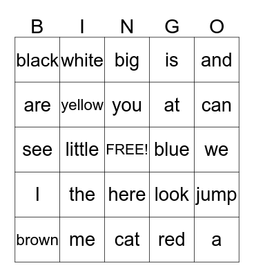 Quarter One Bingo Card