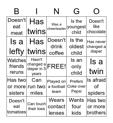 ICEBREAKER BINGO Card