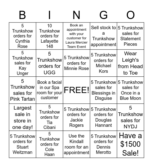 LEIGH'S OCTOBER BINGO Card