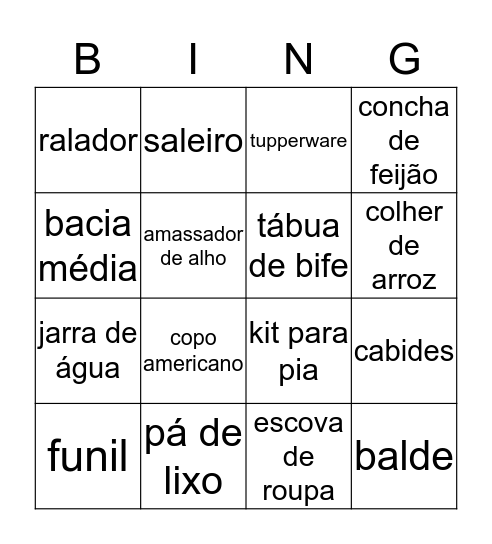 BINGO DA JÉSSIKA Bingo Card