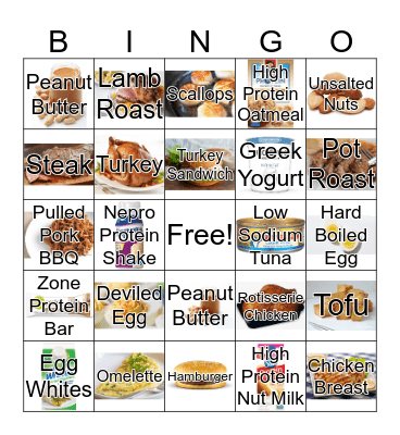 HIGH PROTEIN BINGO Card