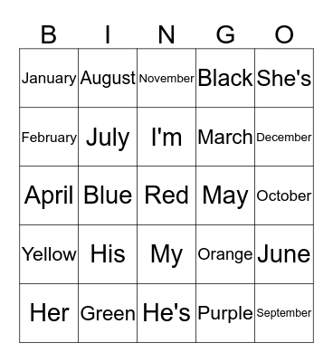 Introduction Bingo Card