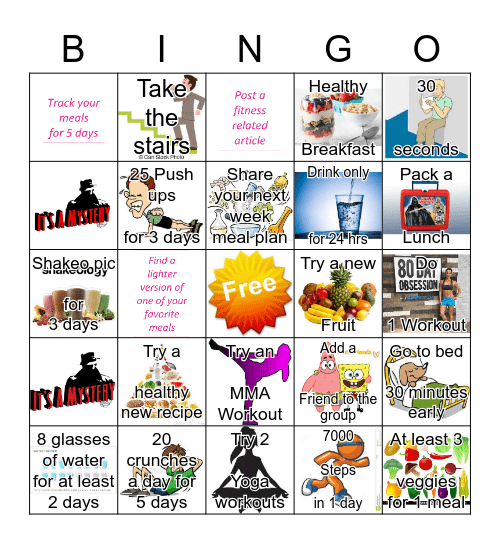 Week 3 Challenge BINGO Card Bingo Card