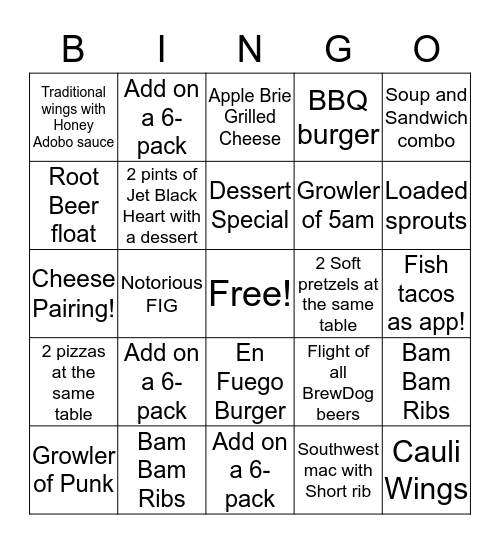 Server Bingo Card