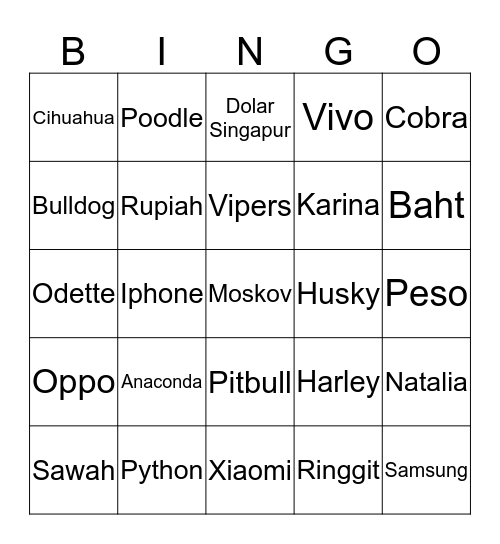 Cla’s Bingo Card