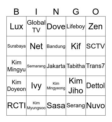 Ares.  Bingo Card
