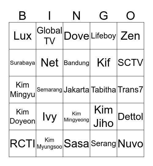 Ares.  Bingo Card