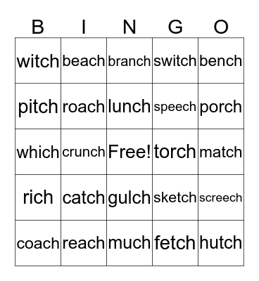 tch   ch r, l, n + ch    SORT 42 Bingo Card