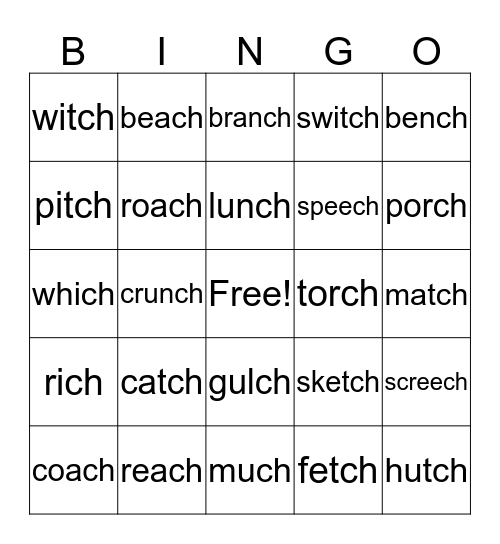 tch   ch r, l, n + ch    SORT 42 Bingo Card
