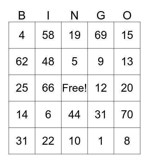 Take My Heart to Maria's Bingo Card