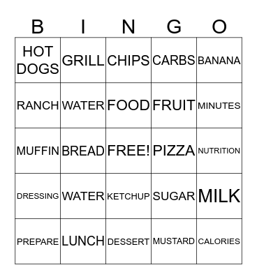 FOOD SERVICE BINGO Card