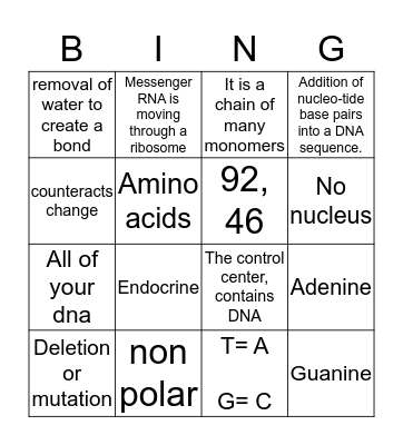 Science review! Bingo Card