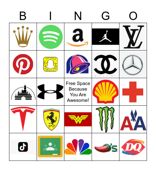 Famous Logos 2025 Bingo Card