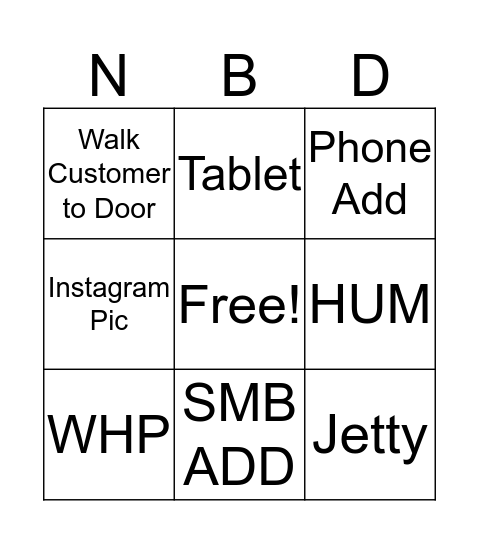 WESTMO BINGO Card