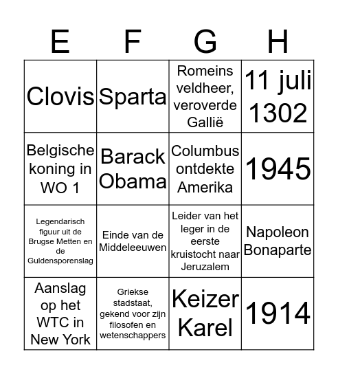 Wereldoriëntatie FT5 Bingo Card