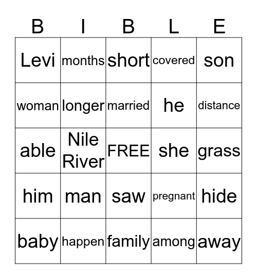 EXODUS Bingo Card