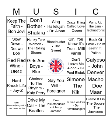 106 Bingo Card