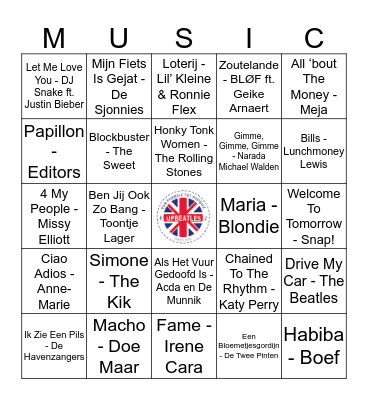 107 Bingo Card
