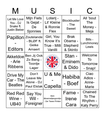 108 Bingo Card