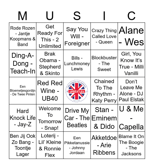 109 Bingo Card