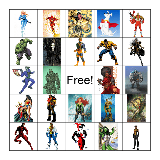 Heroes VS Villains Bingo Card